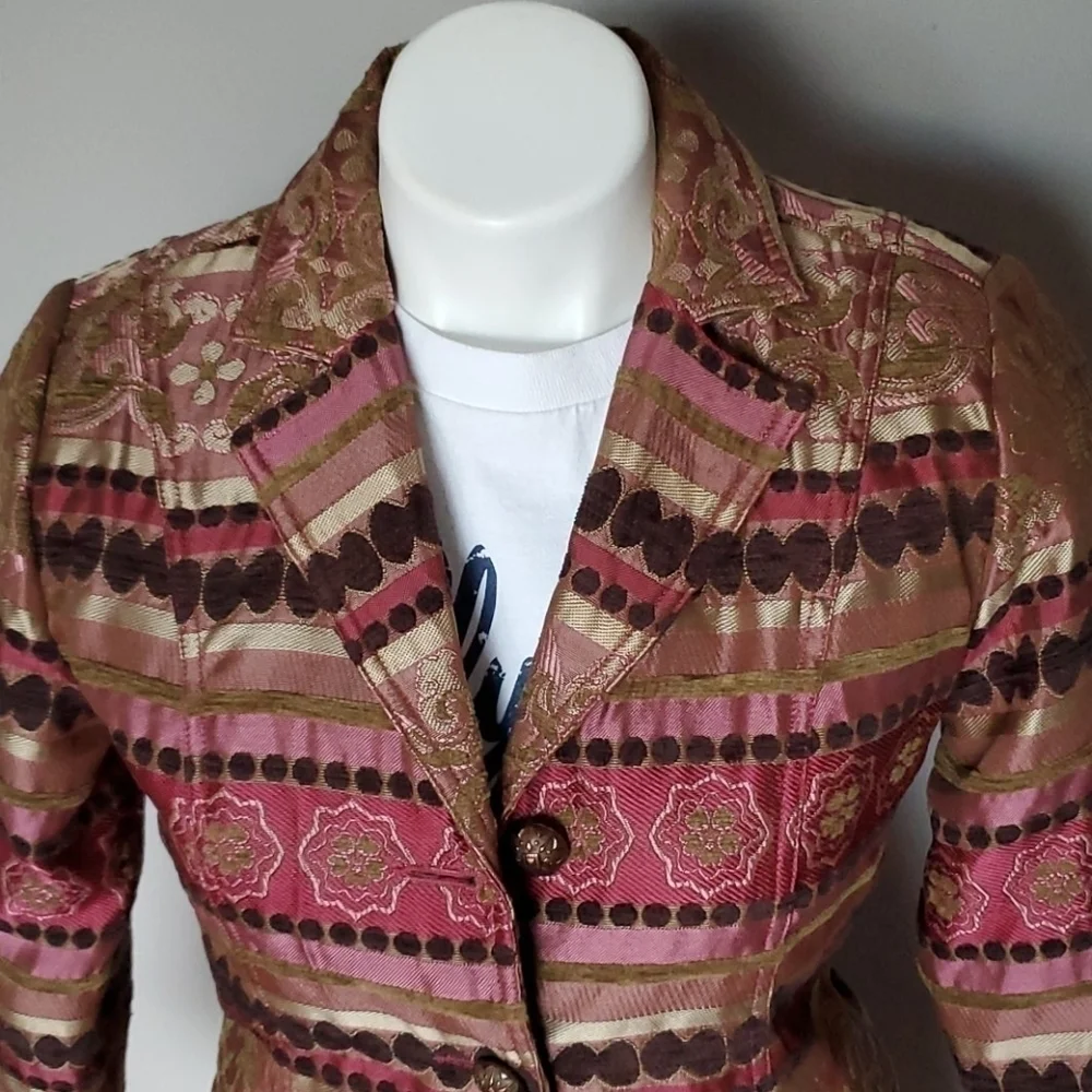 SALE 4/$15 Vintage Erin London Brocade Boho Blazer